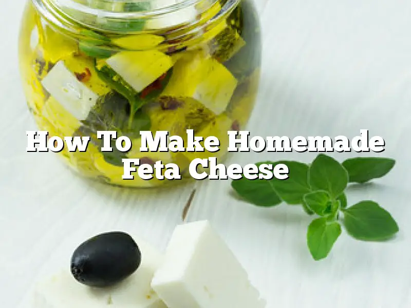 How To Make Homemade Feta Cheese