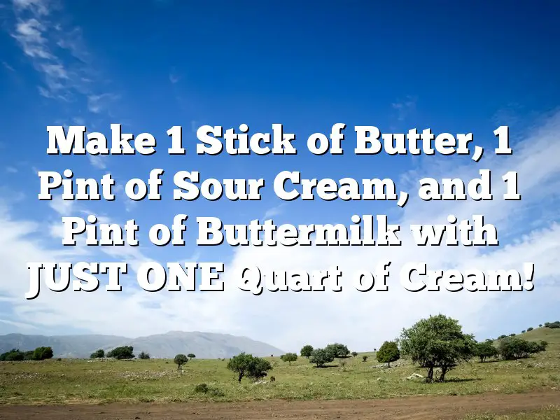Make 1 Stick of Butter, 1 Pint of Sour Cream, and 1 Pint of Buttermilk with JUST ONE Quart of Cream!