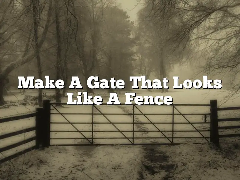 Make A Gate That Looks Like A Fence