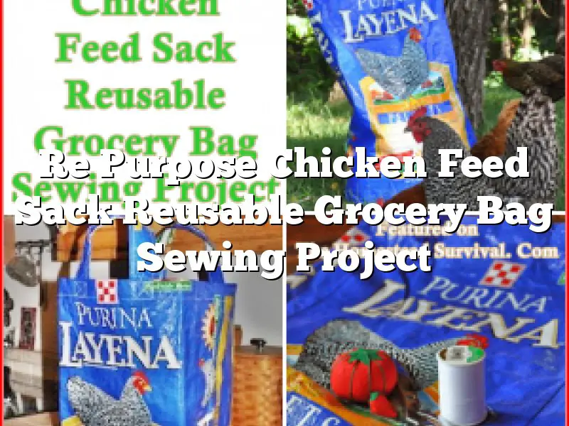 Re Purpose Chicken Feed Sack Reusable Grocery Bag Sewing Project