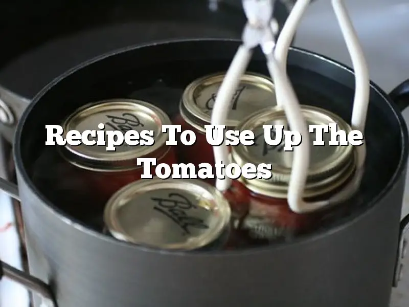 Recipes To Use Up The Tomatoes