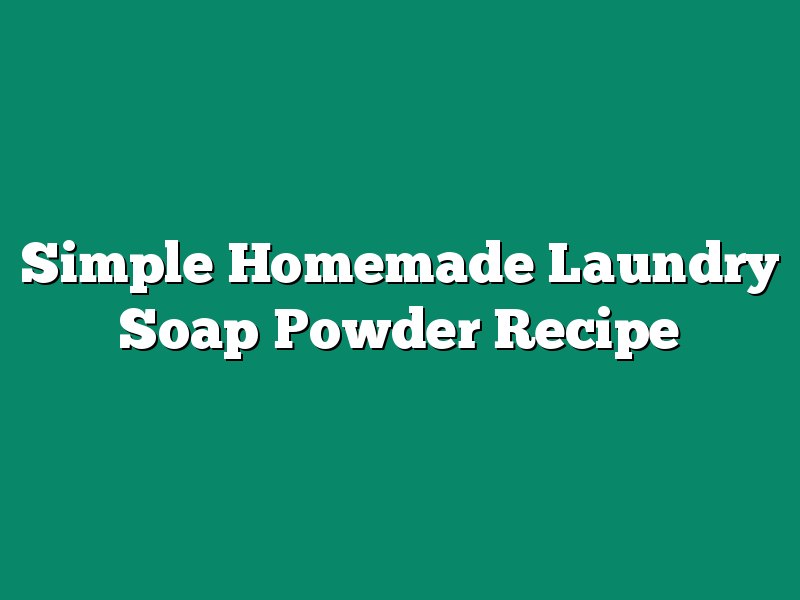 Simple Homemade Laundry Soap Powder Recipe