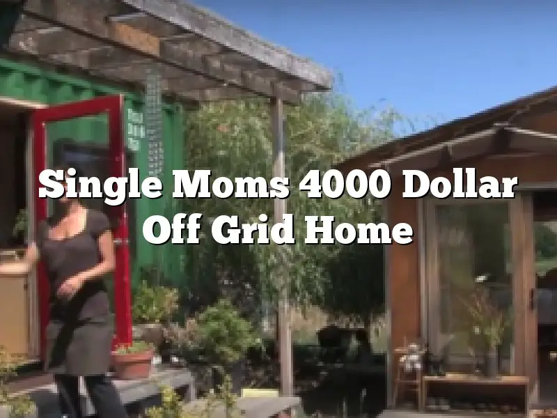 Single Moms 4000 Dollar Off Grid Home