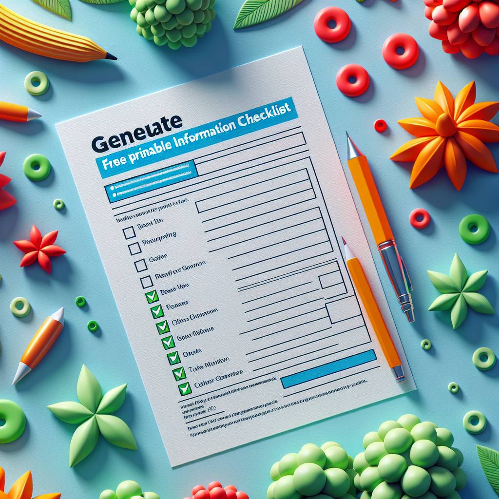 Free Printable Tax Information Checklist Sheets