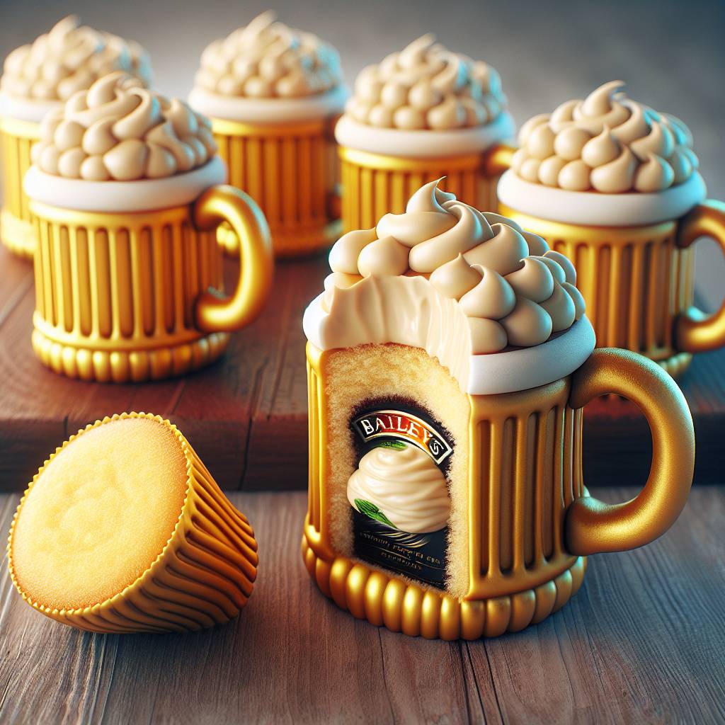 Beer Mug Cupcakes with Baileys Filling Recipe